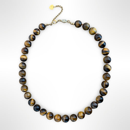 Tiger’s Eye 8mm Beaded Necklace