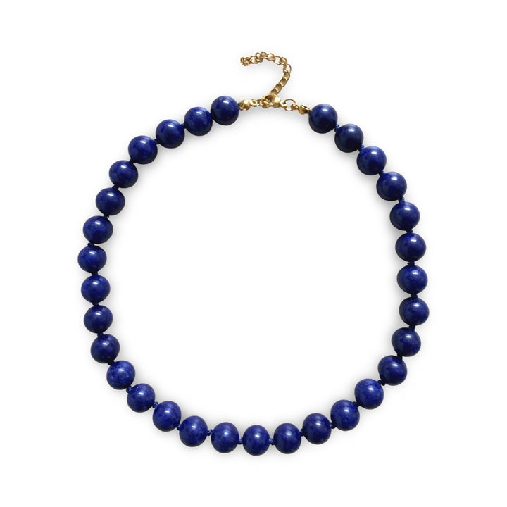 Lapis 10mm Beaded Necklace