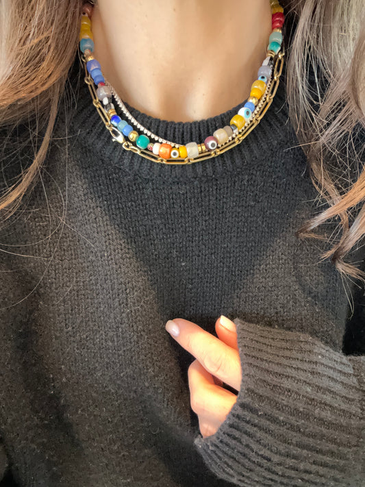 Evil Eye Beaded Necklace