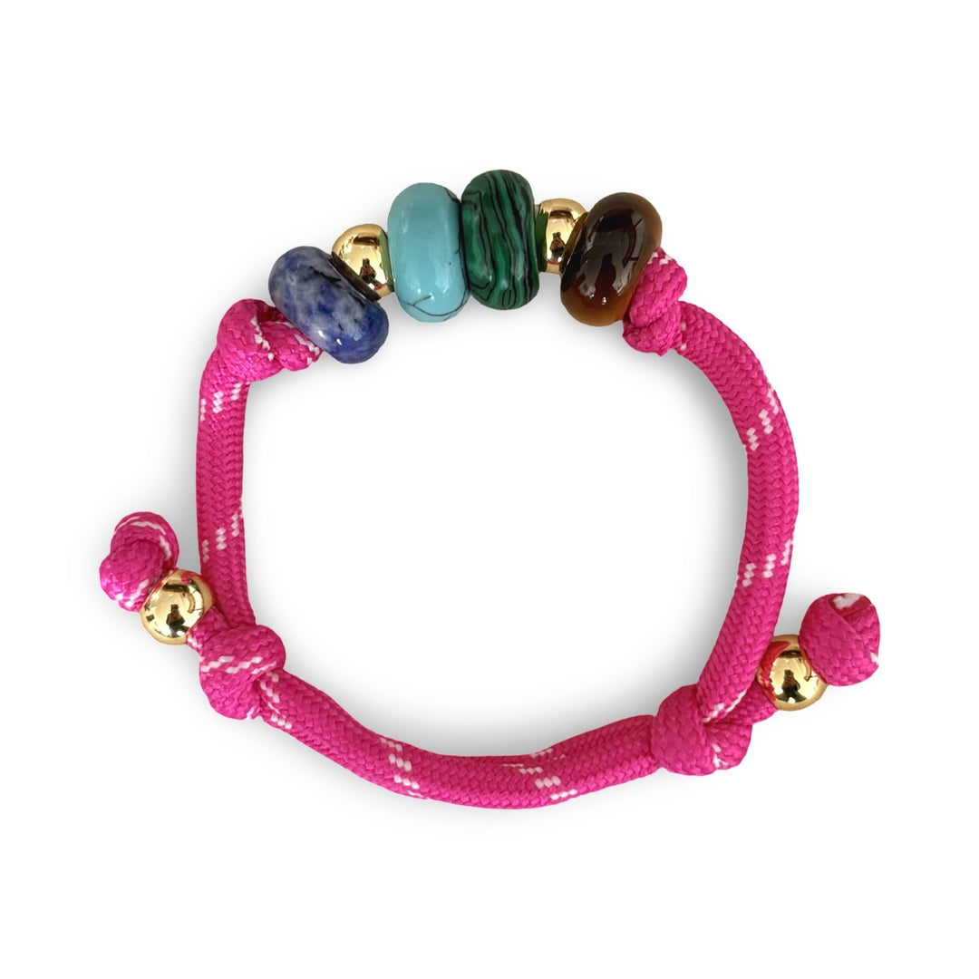 Pink Paracord Crystal Bracelet