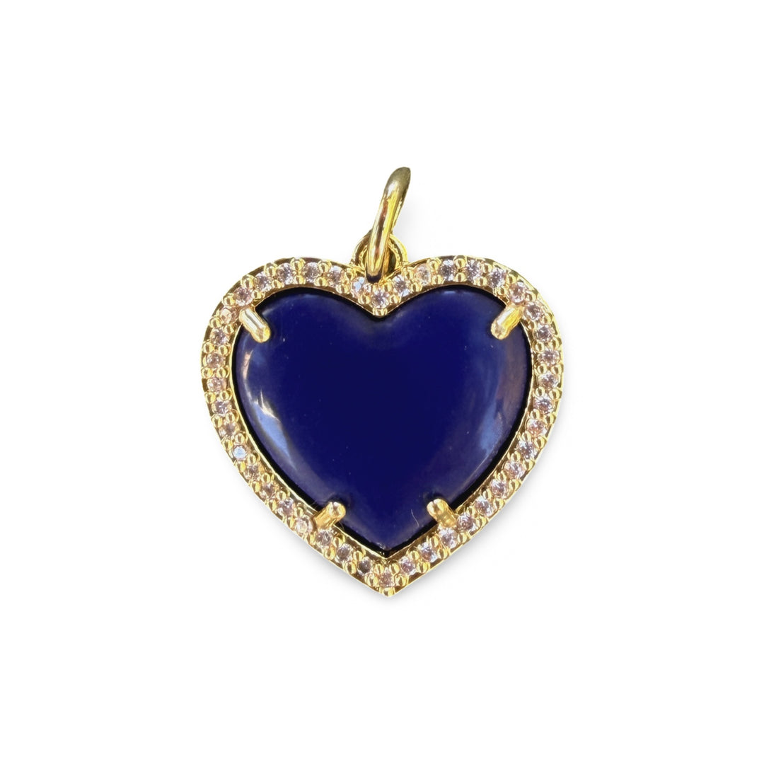 Lapis Heart Charm