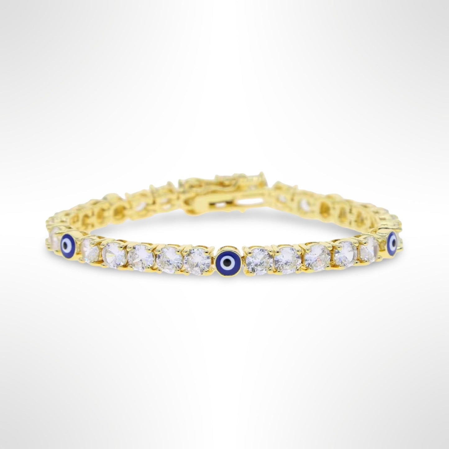 Evil Eye Tennis Necklace - Gold