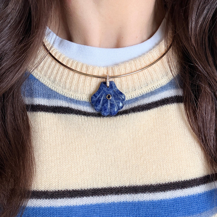 Sodalite Shell Pendant