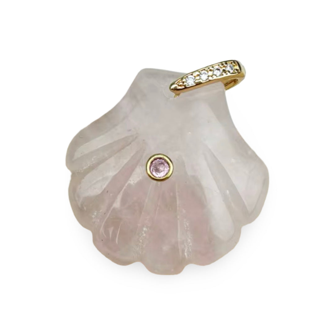 Rose Quartz Shell Pendant