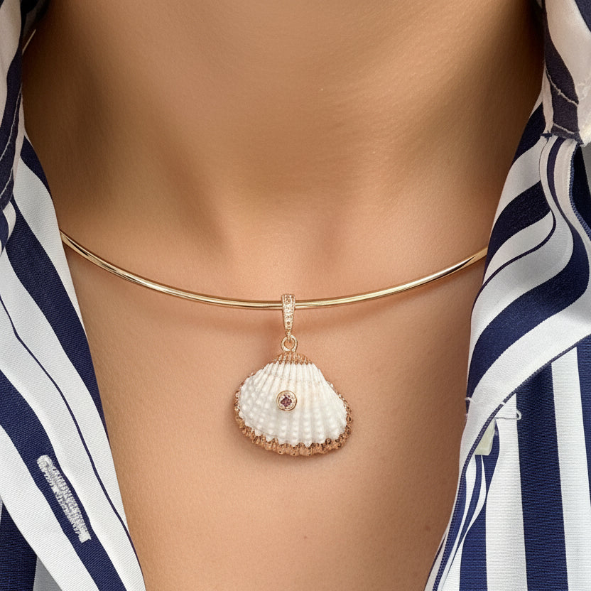 Painted Shell Pendant