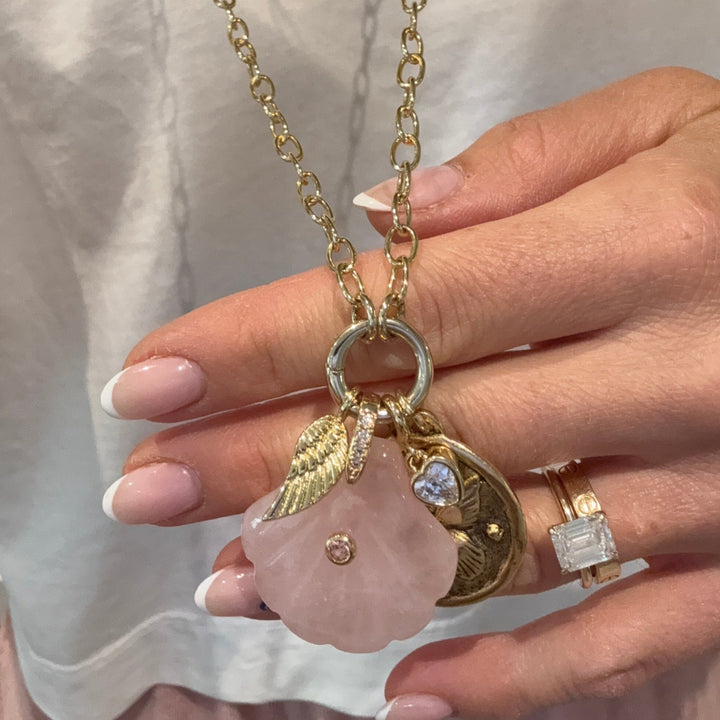 Rose Quartz Shell Pendant