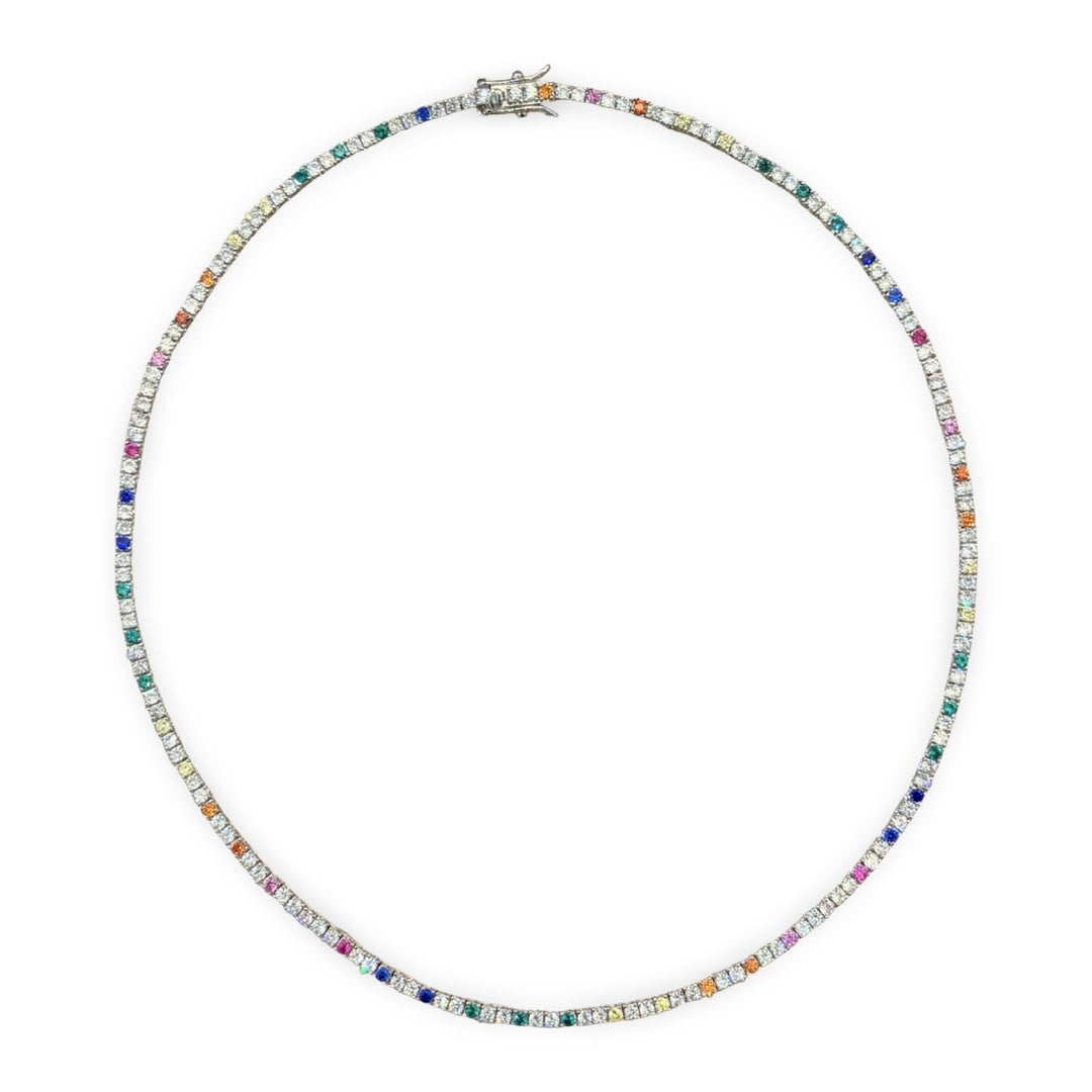 Multi Colour Tennis Necklace