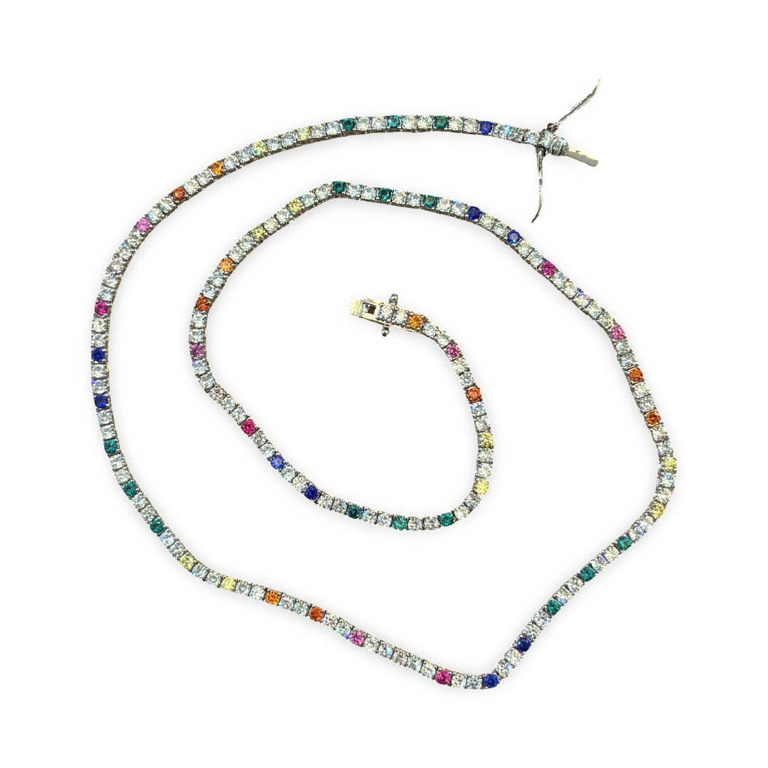 Multi Colour Tennis Necklace