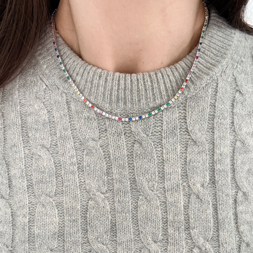 Multi Colour Tennis Necklace
